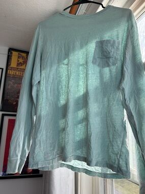 Vineyard Vines Men's Long-Sleeve Pocket Tee in Mint Green